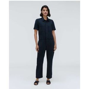 Everlane The Supersoft Jean Coverall Jumpsuit in Ink Wash 6 NWT